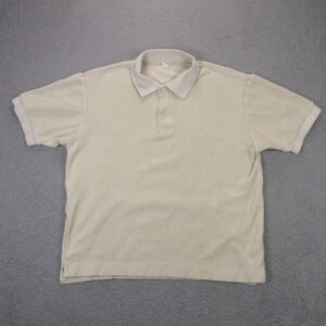 Arket Polo Shirt Mens XL-2XL Cotton Beige Terry Towel Beach Resort‎ Summer